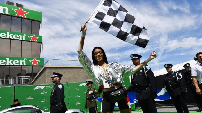 kanados gp finišas winnie harlow kanados gp finišas winnie harlow