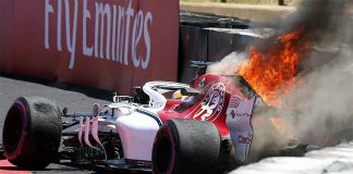 M. Ericssonas nepastebėjo užsidegusio „Sauber“ bolido marcus ericsson