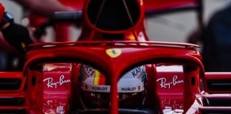 didžiosios britanijos gp lenktynėse sebastian vettel ferrari